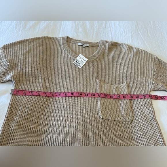 Madewell | Thompson Pocket Pullover Sweater Beige Knit SZ Large NWT - Picture 8 of 9